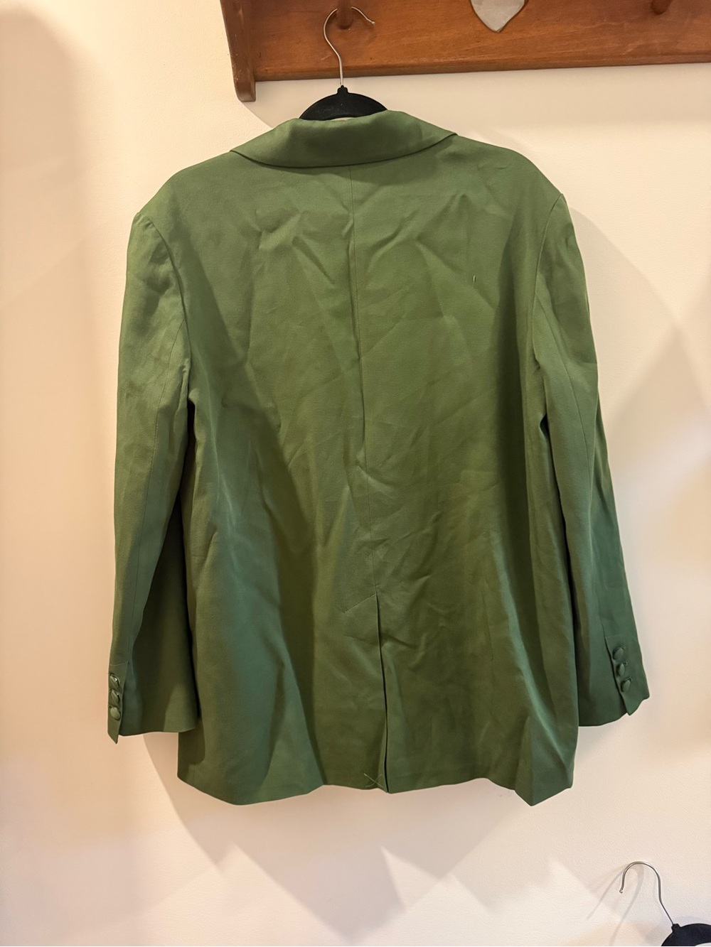Ganni Olive Green Single-Breasted Blazer - Picture 5 of 5